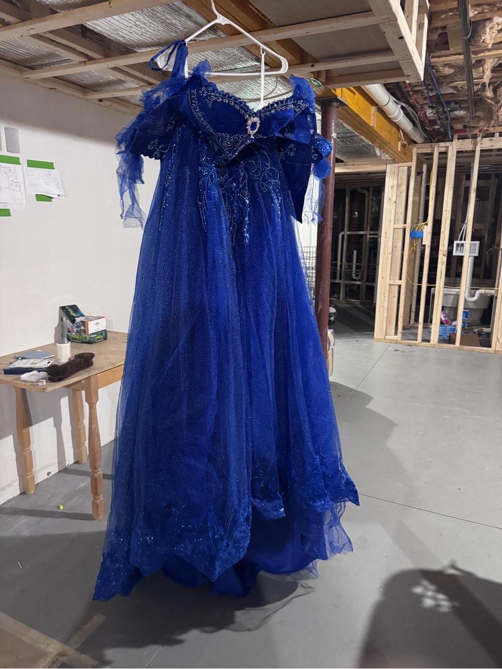 Royal Blue Formal Dress w/Train Size 8 NEW